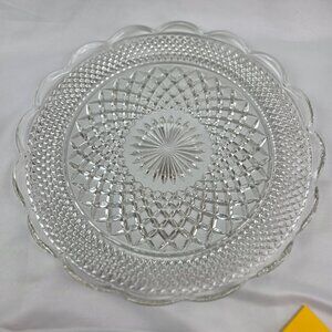 Vintage Anchor Hocking Wexford Cupped Edge Torte Plate Quilted Diamond Design
